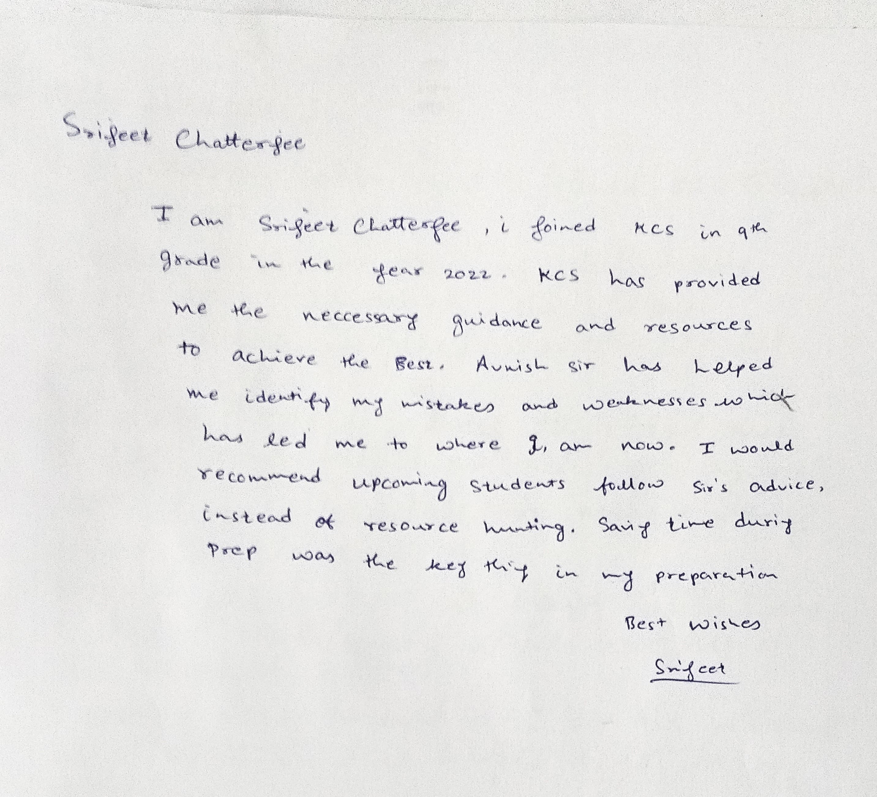 SRIJEET CHATTERJEE Result