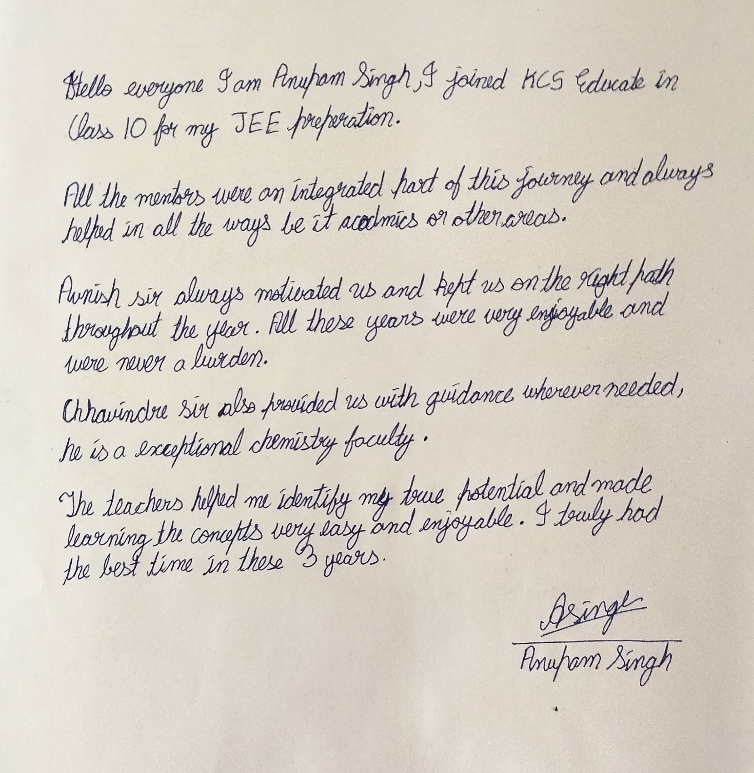 ANUPAM SINGH Result