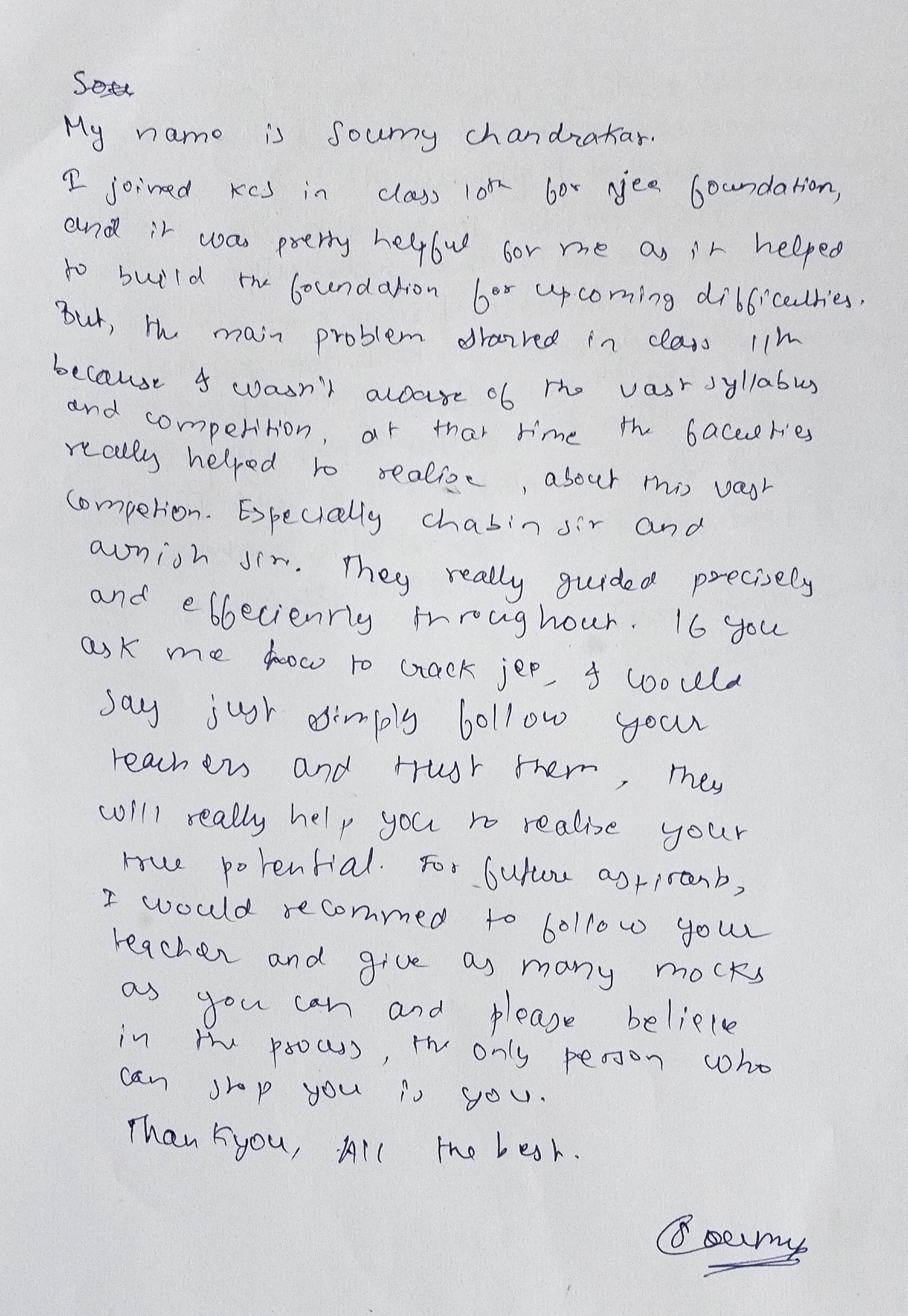 SOUMY CHANDRAKAR Result