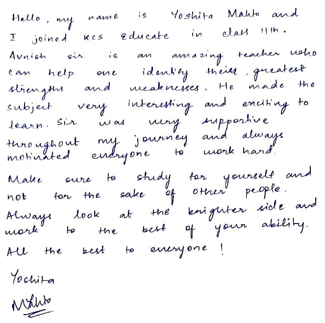 YOSHITA MAHTO Result
