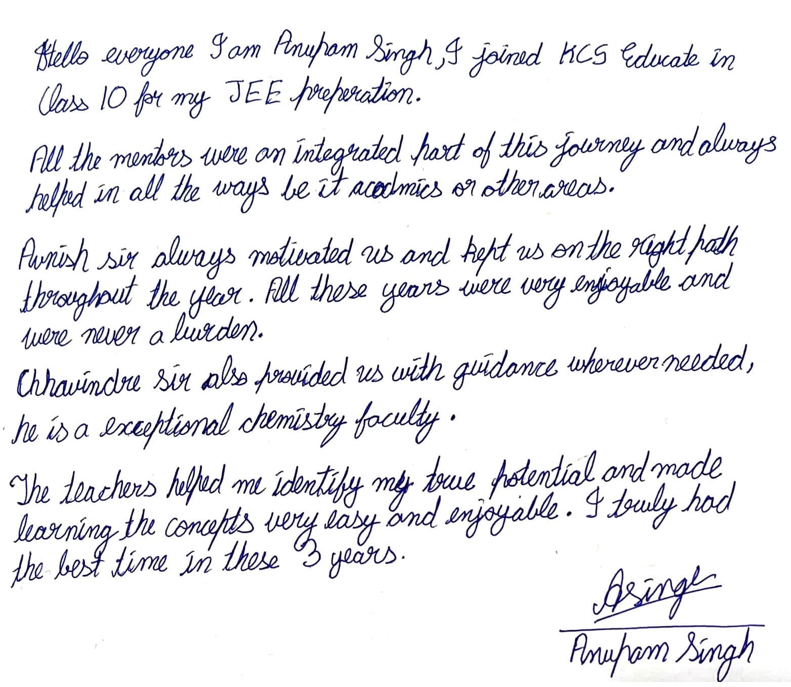 ANUPAM SINGH Result
