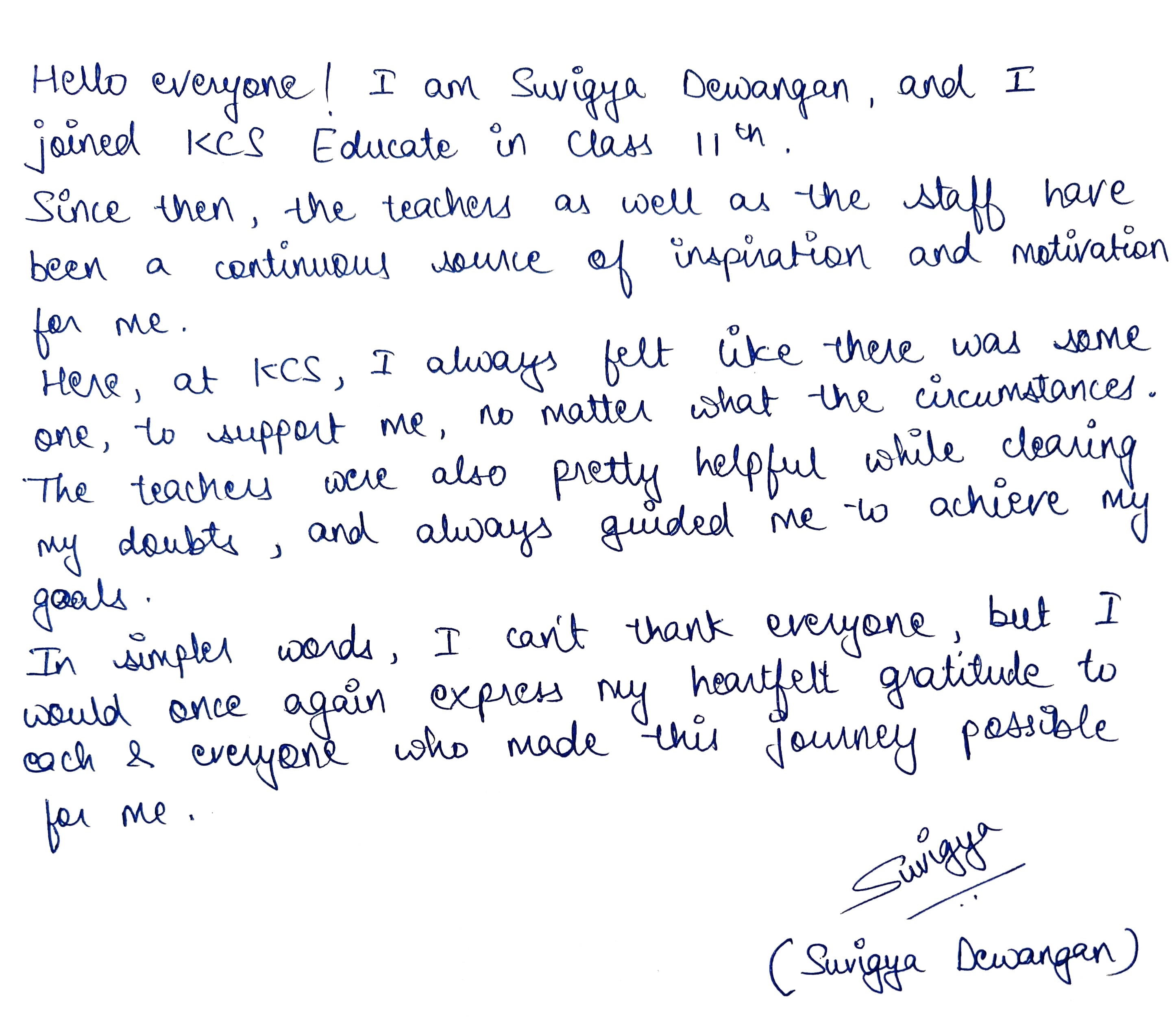 SUVIGYA DEWANGAN Result